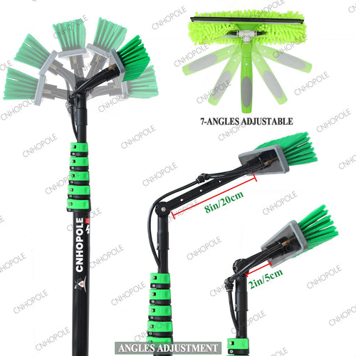 30/36/42FT Telescopic Extension Water Fed Pole Brush Kit for Window/Photovoltaic Solar Panel Cleaning Washing Tool